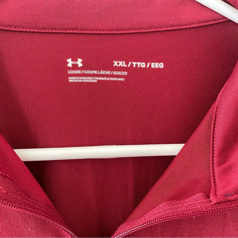 Under Armour Women's XXL Burgundy Quarter 1/4 Zip Pullover Layer Shirt - Picture 2 of 2